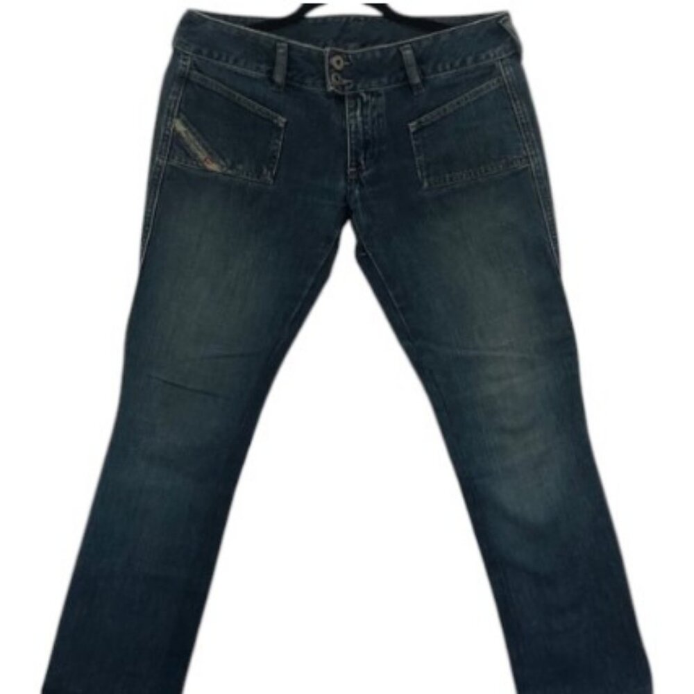 Diesel blue vintage low rise straight leg denim jeans size 28